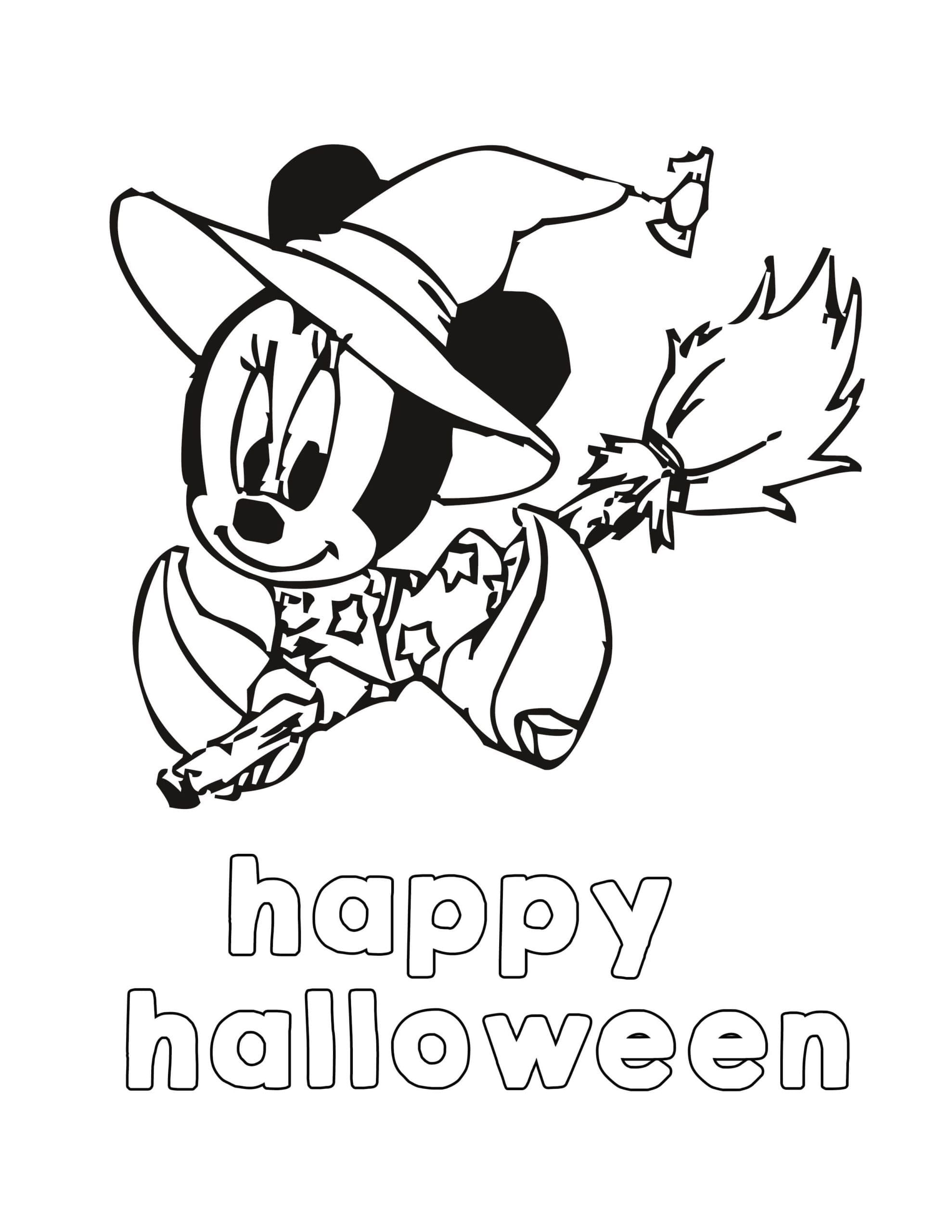 Coloriage Bébé Minnie Disney Halloween