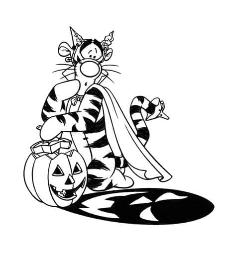 Coloriage Carte Disney Halloween imprimable gratuite