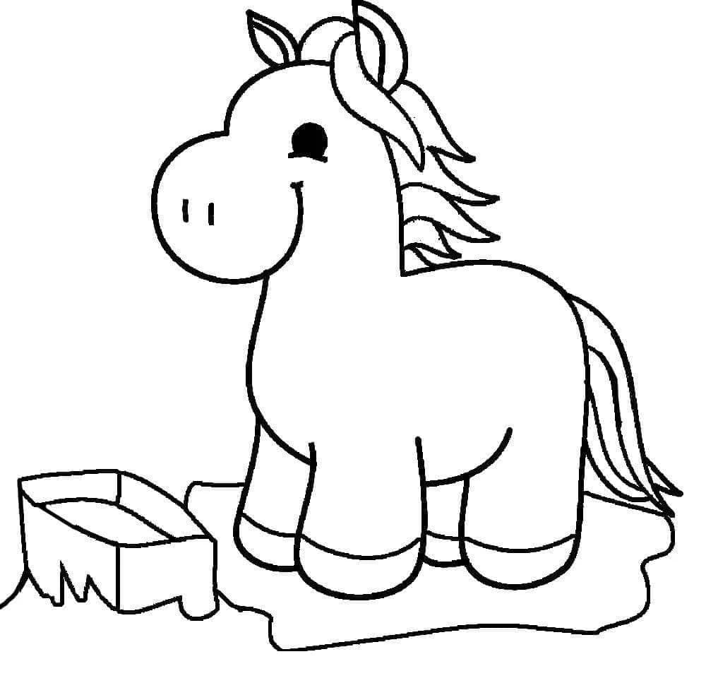 Coloriage Cheval mignon pour tout petit