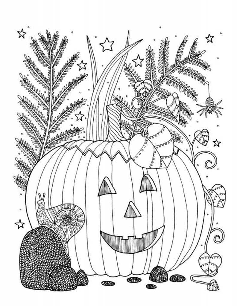 Coloriage Citrouille d'Halloween gratuite pour adultes