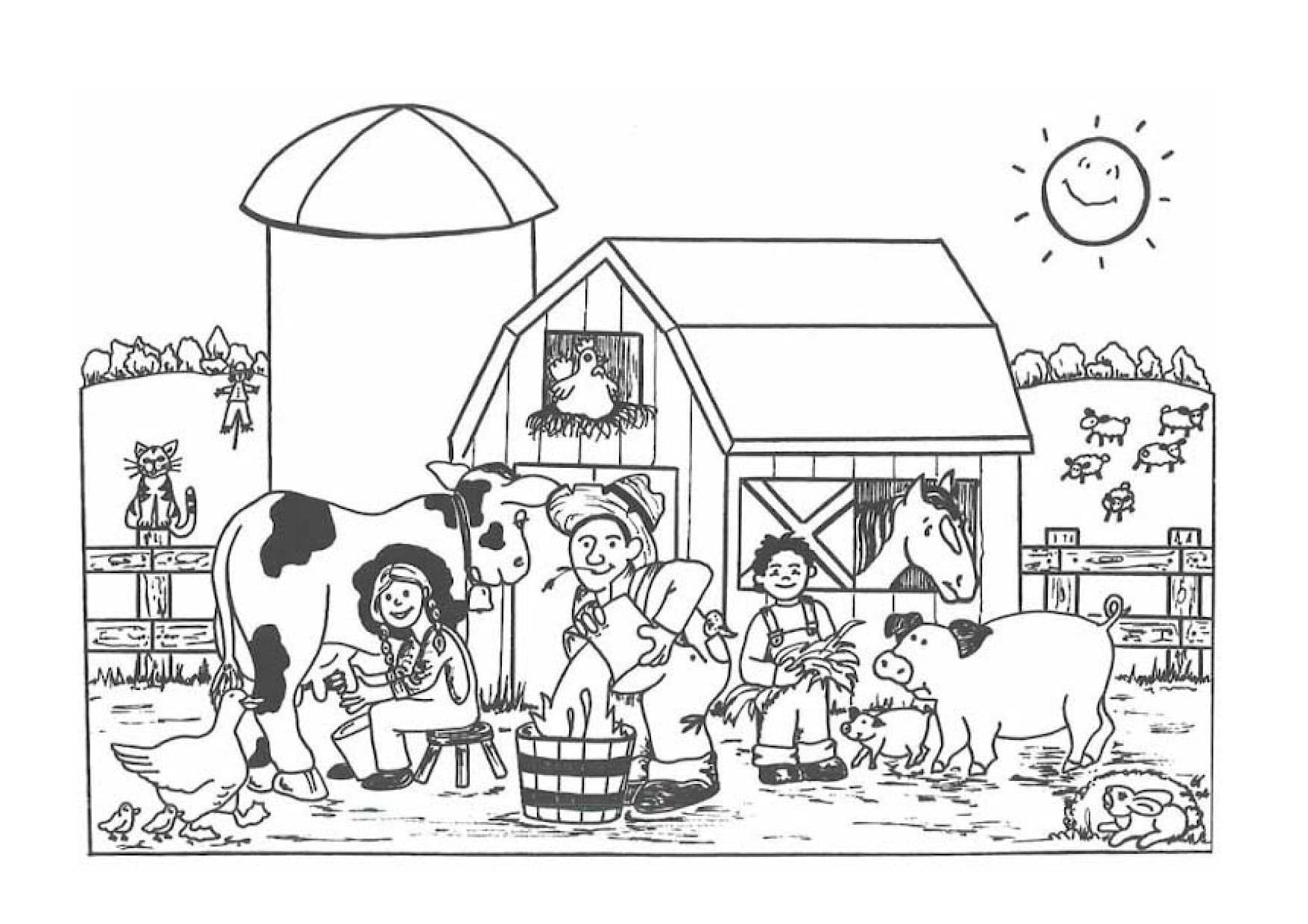 Coloriage De la ferme à impression