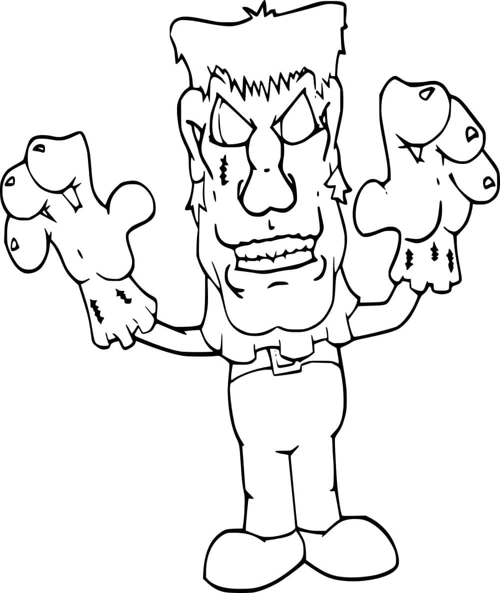 Coloriage Déguisement de Frankenstein