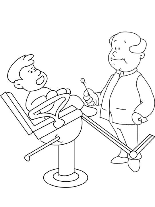 Coloriage Dentiste et un garçon