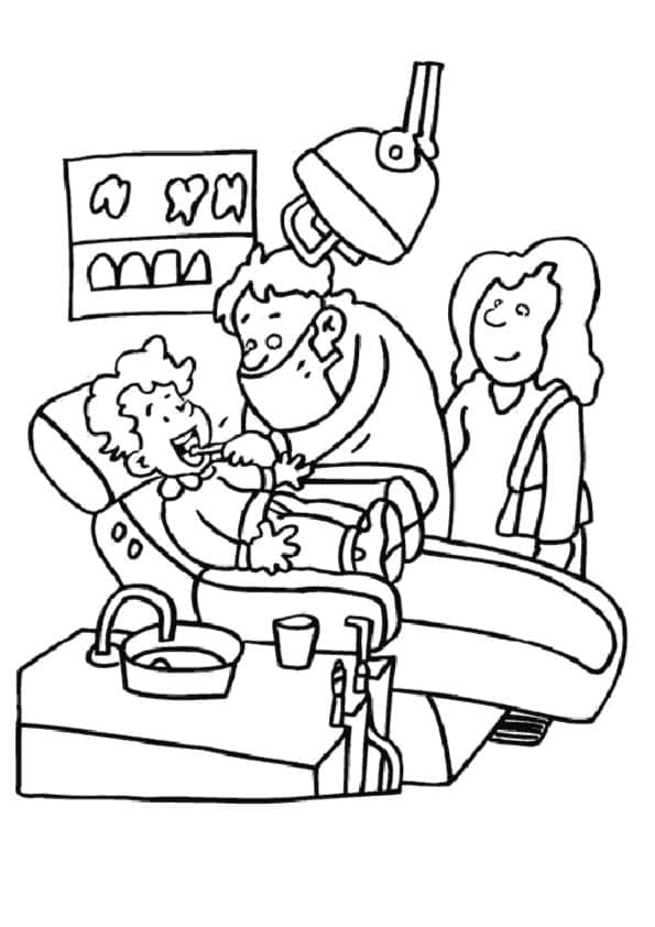 Coloriage Dentiste gratuit de base à imprimer