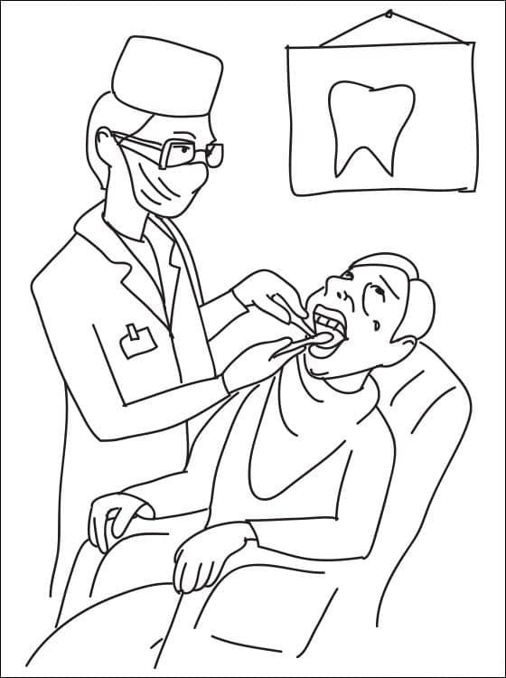 Coloriage Dentiste imprimable gratuit à imprimer