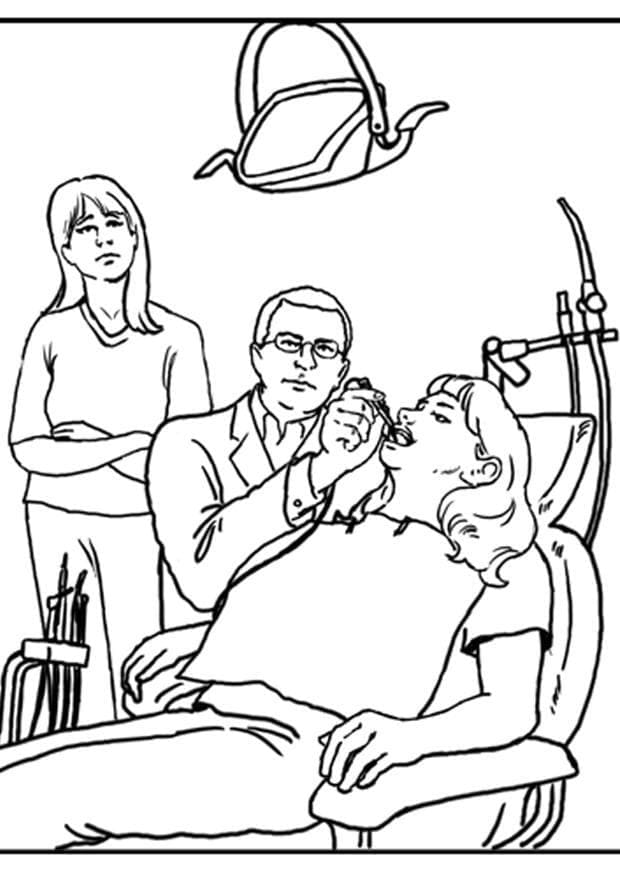 Coloriage Dentiste imprimable gratuitement