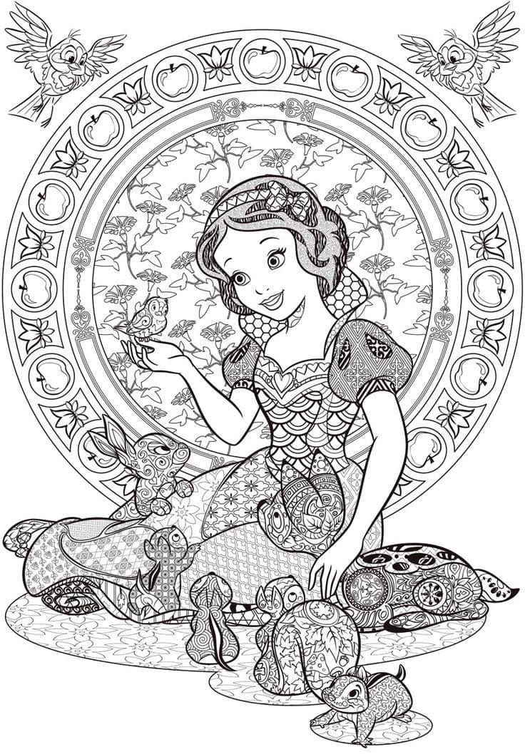 Coloriage Dessin Blanche Neige Disney Adulte