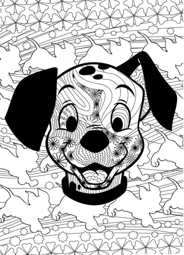 Coloriage Dessin Dalmatiens Disney Adulte facile