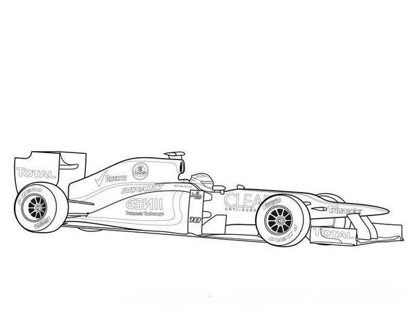 Coloriage Dessin de base de la formule 1 à imprimer