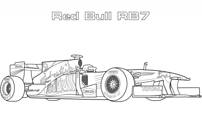 Coloriage Dessin de Formule 1 gratuit à imprimer