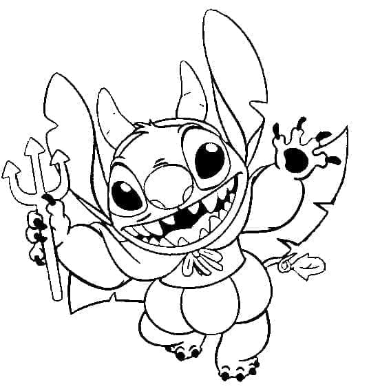 Coloriage Dessin de Stitch de Disney Halloween