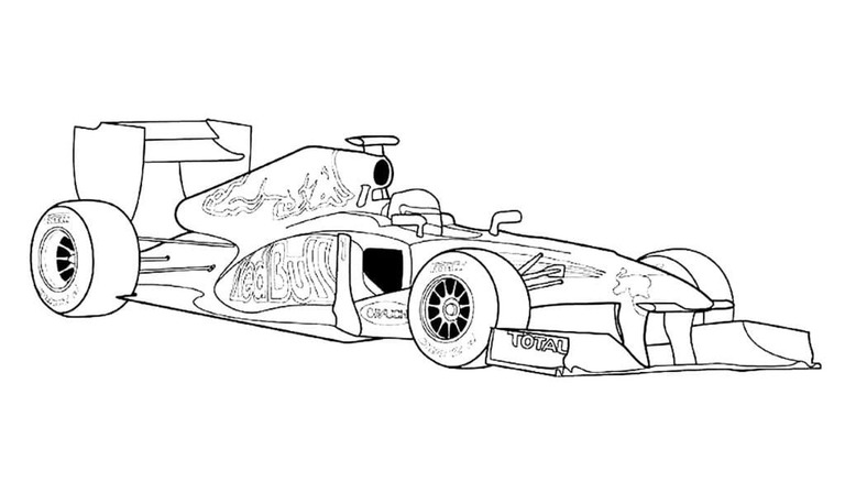 Coloriage Dessin Formule 1 Red Bull à imprimer