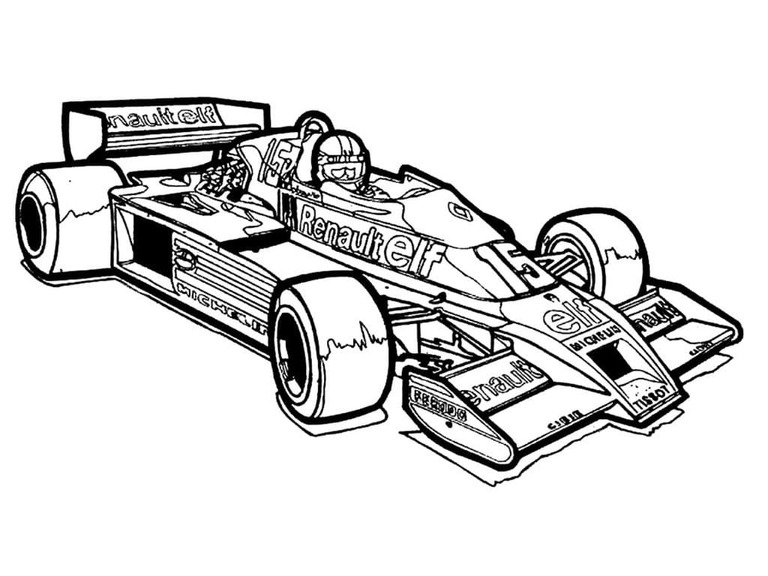 Coloriage Dessin Formule 1 Renault à imprimer