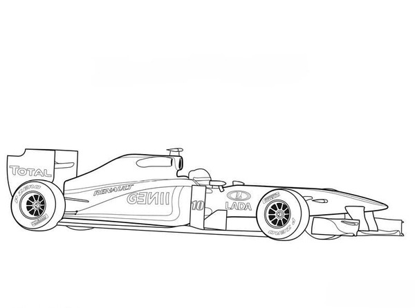 Coloriage Dessin Formule 1 Renault R31 à imprimer