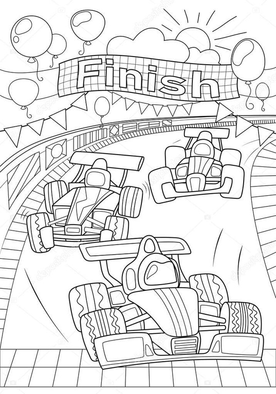 Coloriage Dessin Formule 1 très bien à imprimer