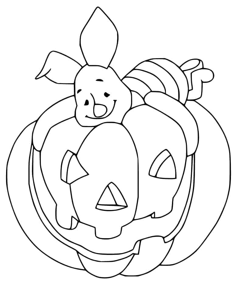 Coloriage Dessin mignon de porcelet Disney Halloween