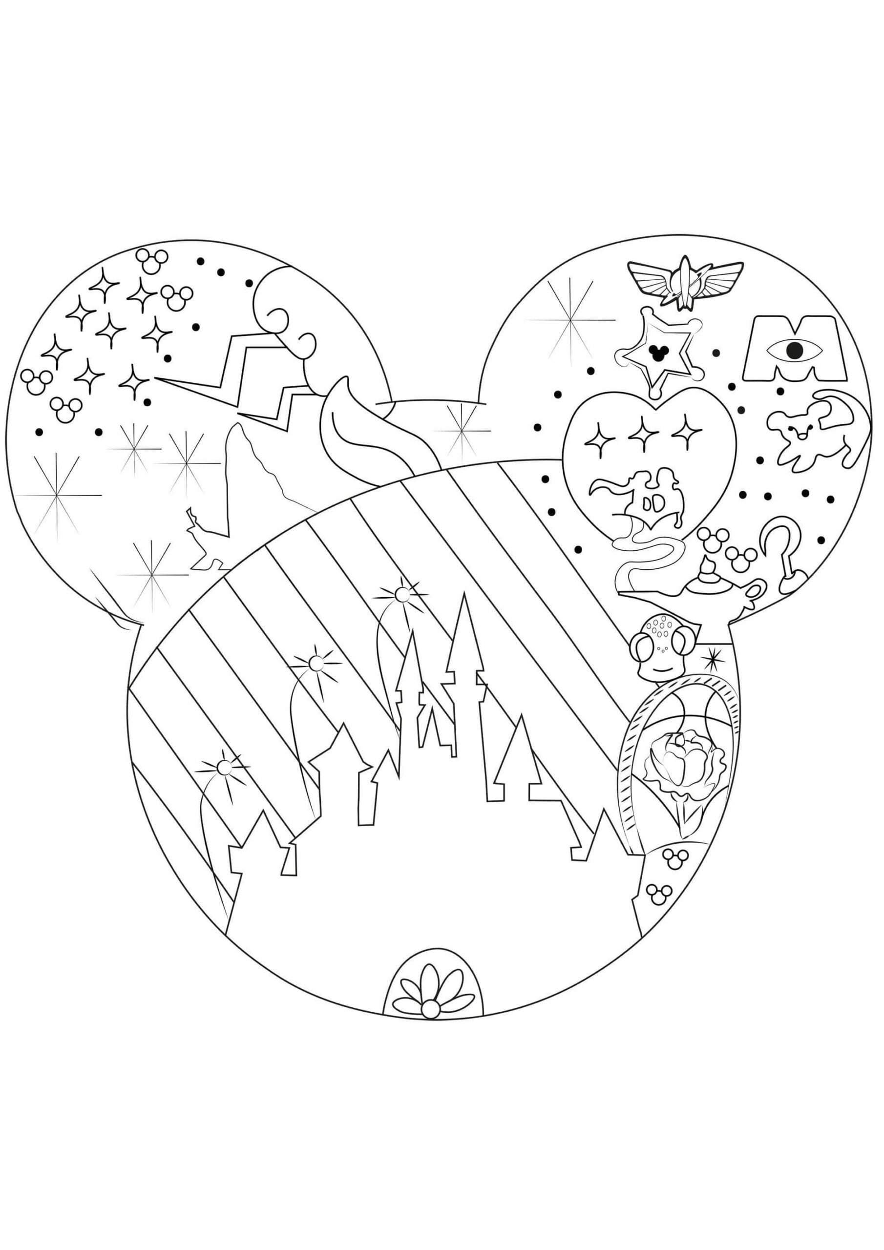 Coloriage Dessin univers Disney Adulte