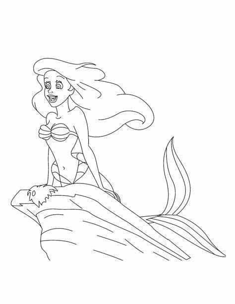 Coloriage Dessine Ariel la joyeuse