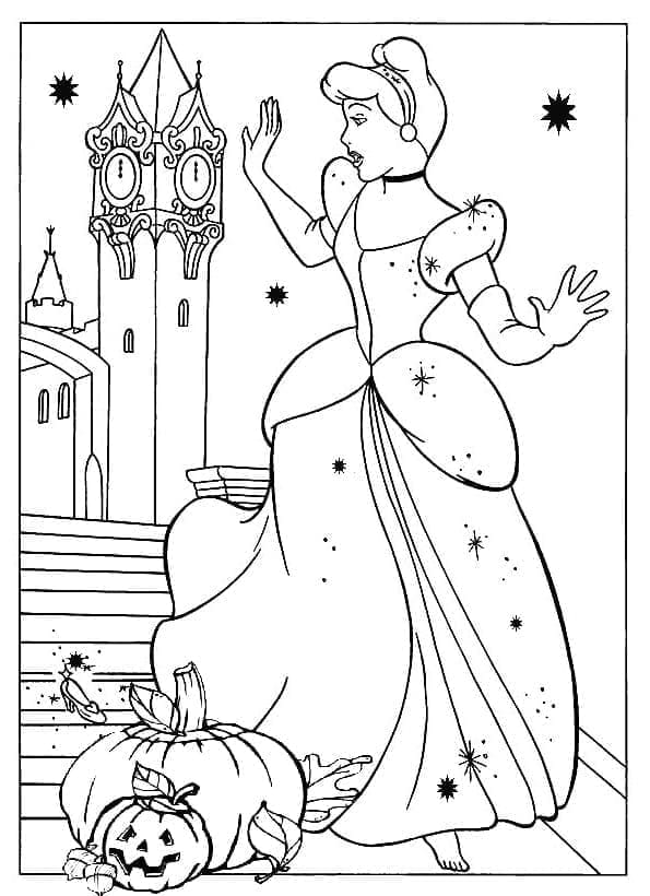 Coloriage Dessine Cendrillon Disney Halloween