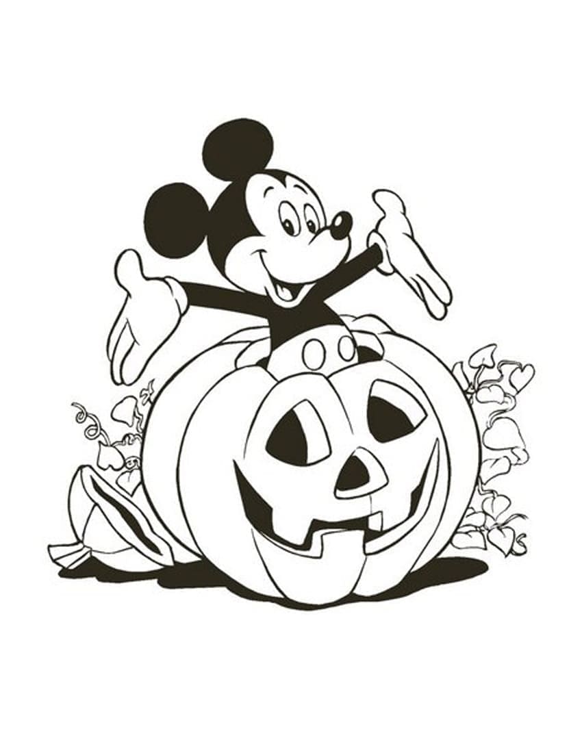 Coloriage Dessine Disney Halloween heureux