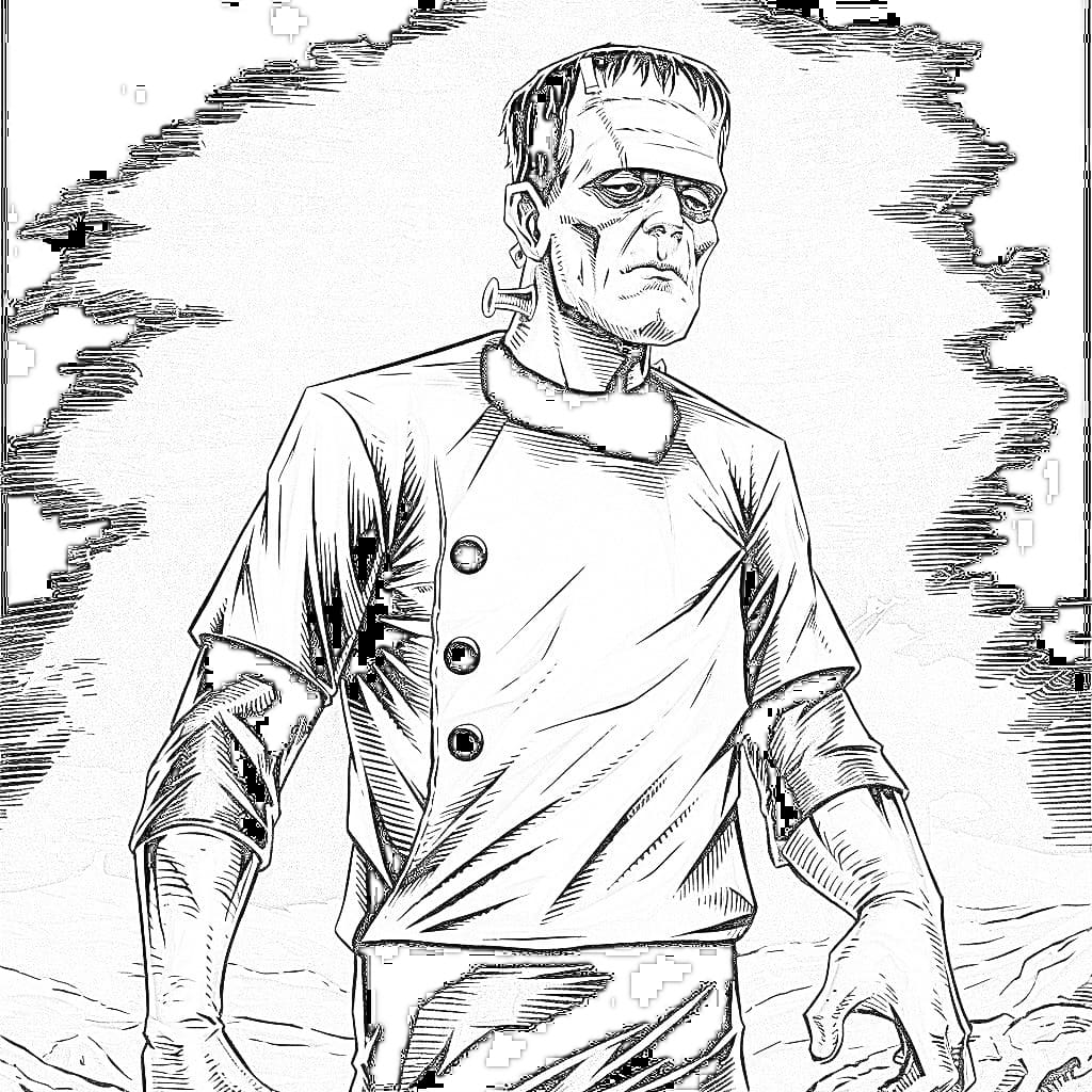 Coloriage Dessine Frankenstein très cool