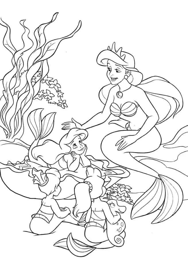 Coloriage Dessine La Petite Sirène imprimable