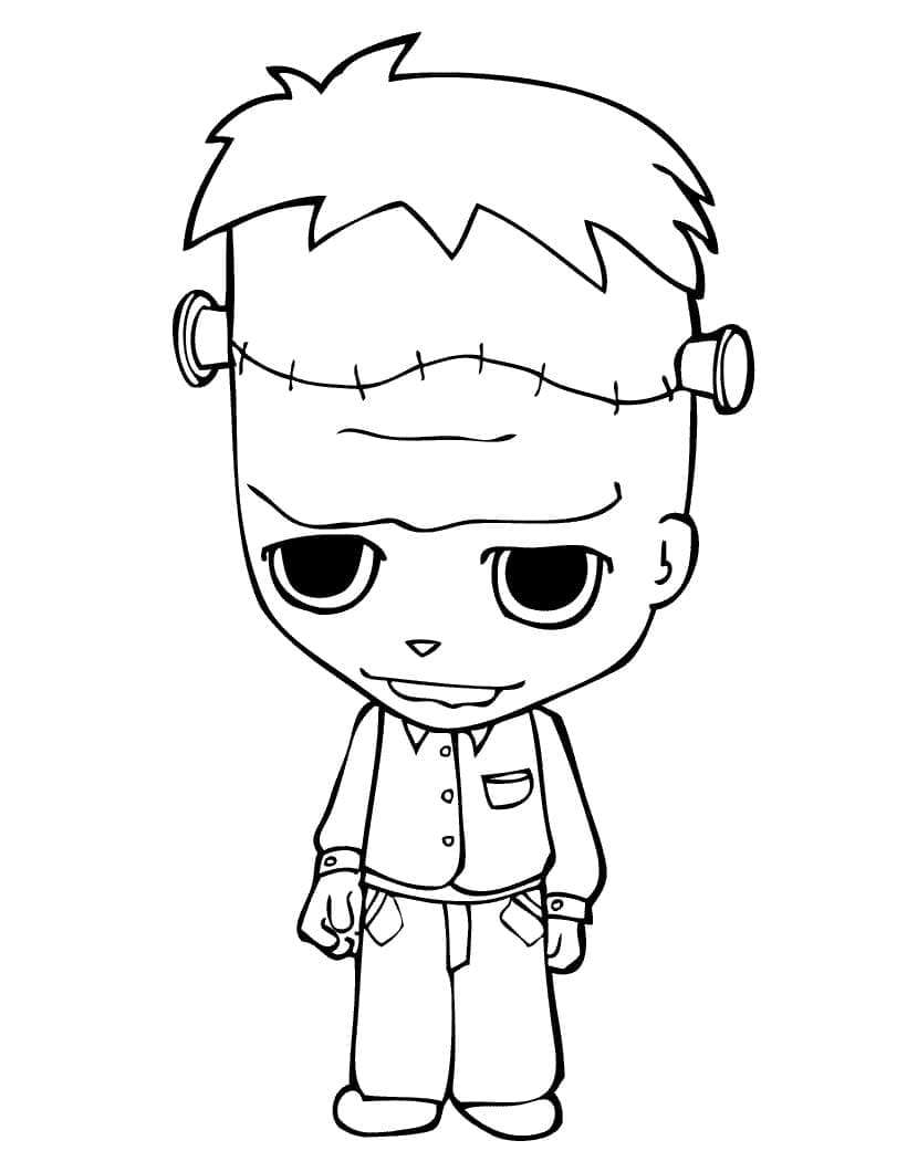 Coloriage Dessine le petit Frankenstein