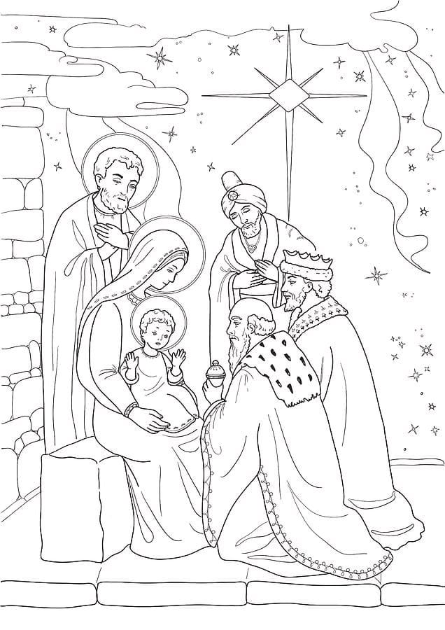 Coloriage Dessine l'Enfant Jésus gratuitement