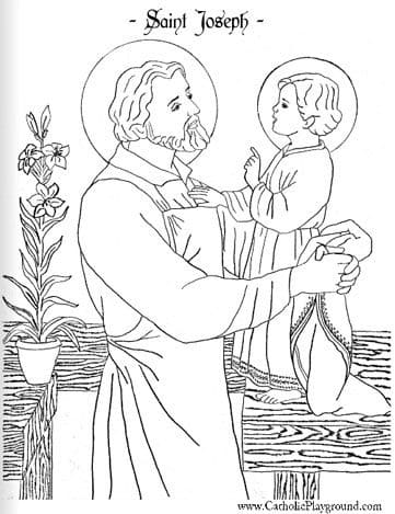 Coloriage Dessine Saint Joseph pour les enfants