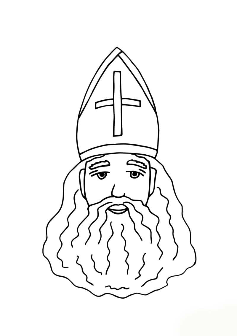 Coloriage Dessine Saint Nicolas très heureux