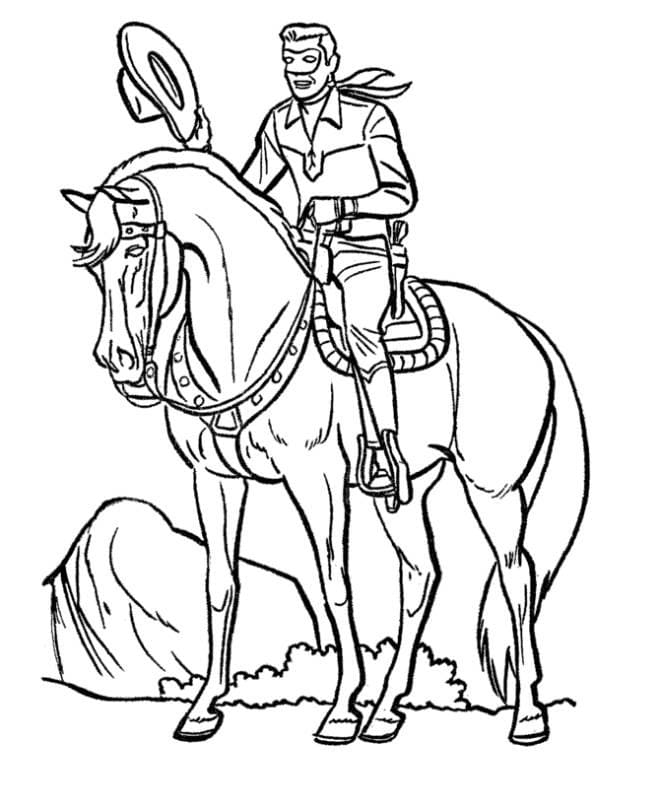 Coloriage Dessine Zorro à cheval