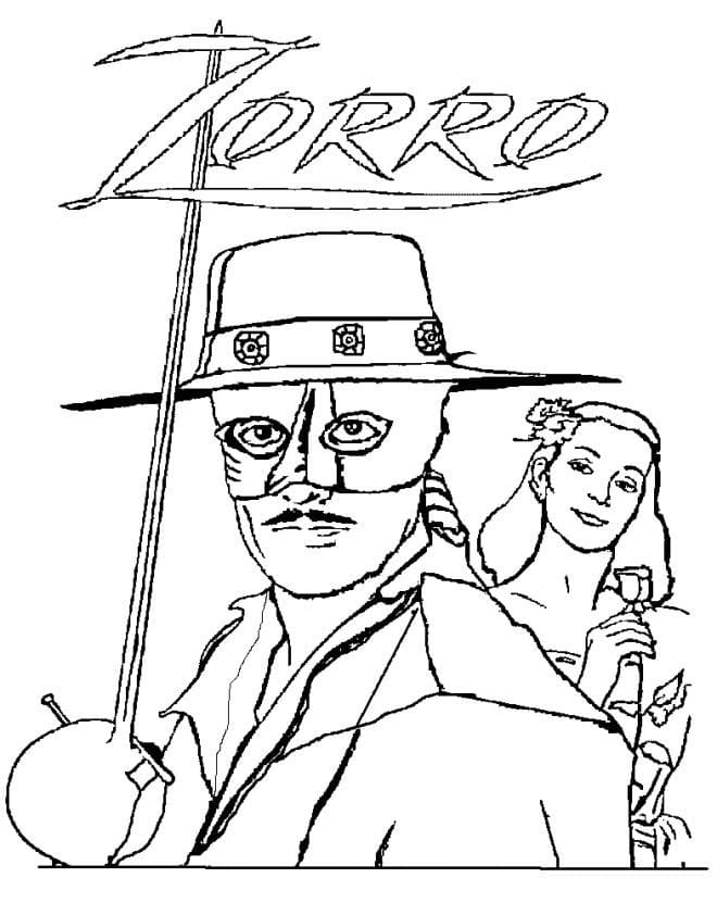 Coloriage Dessine Zorro simplement