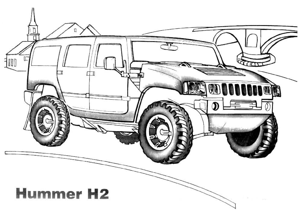 Coloriage Dessiner 4x4 Hummer H2