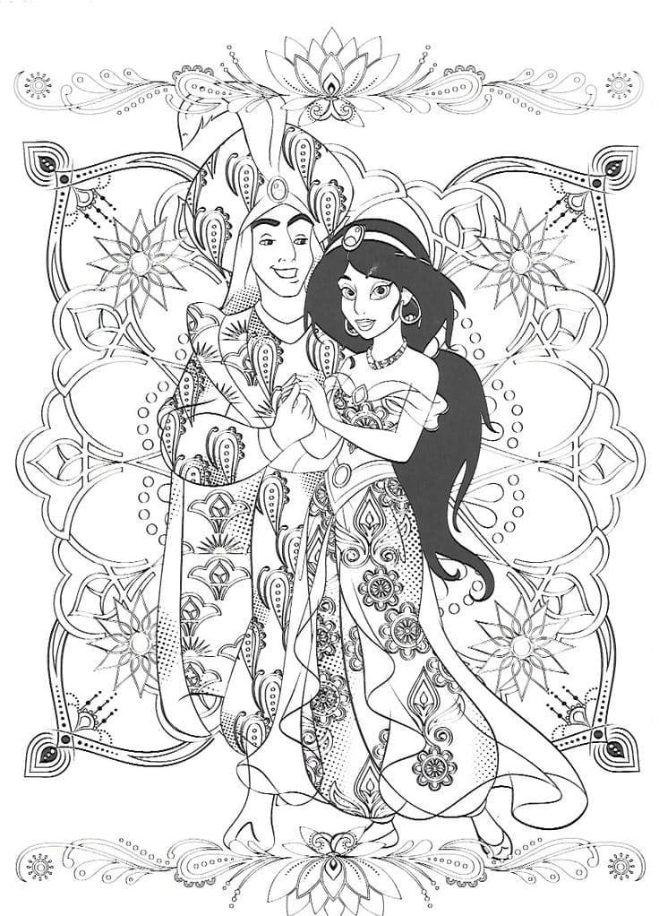 Coloriage Dessiner Aladdin Disney Adulte