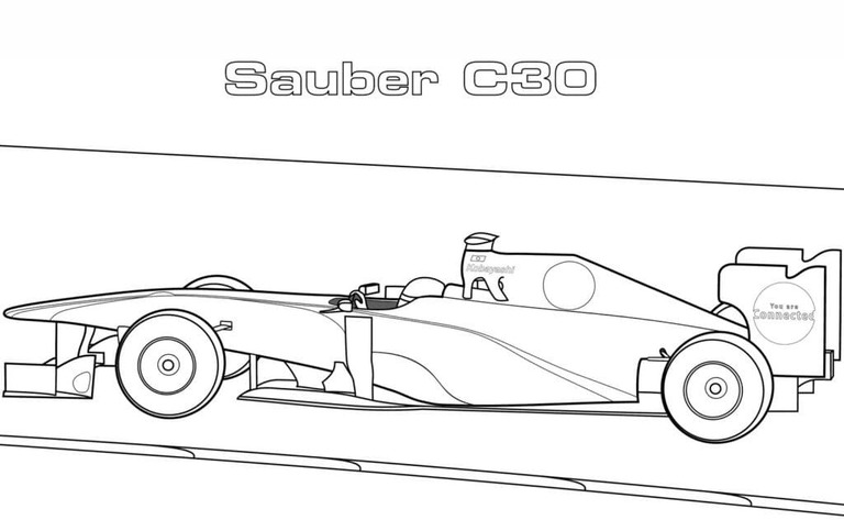 Coloriage Dessiner gratuitement Formule 1 Sauber C30 à imprimer