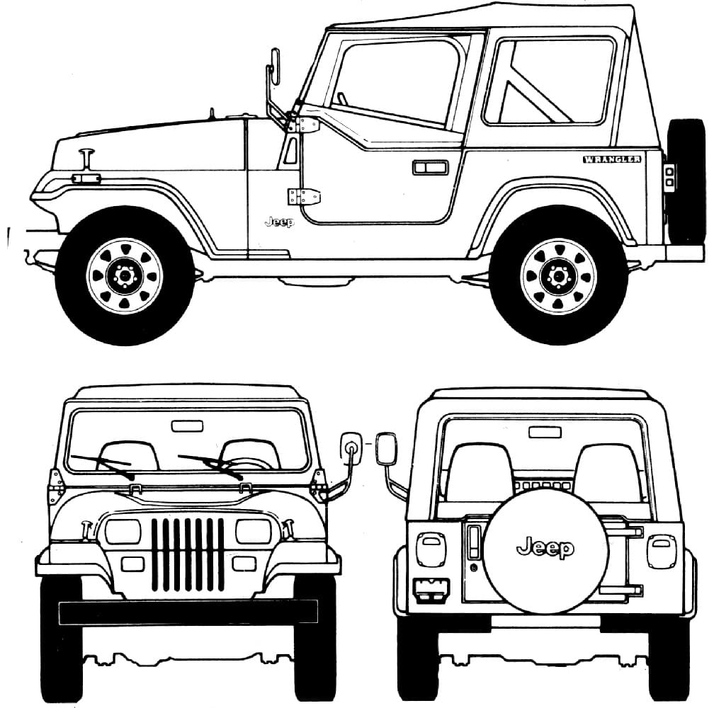 Coloriage Dessiner Jeep Wrangler 4x4