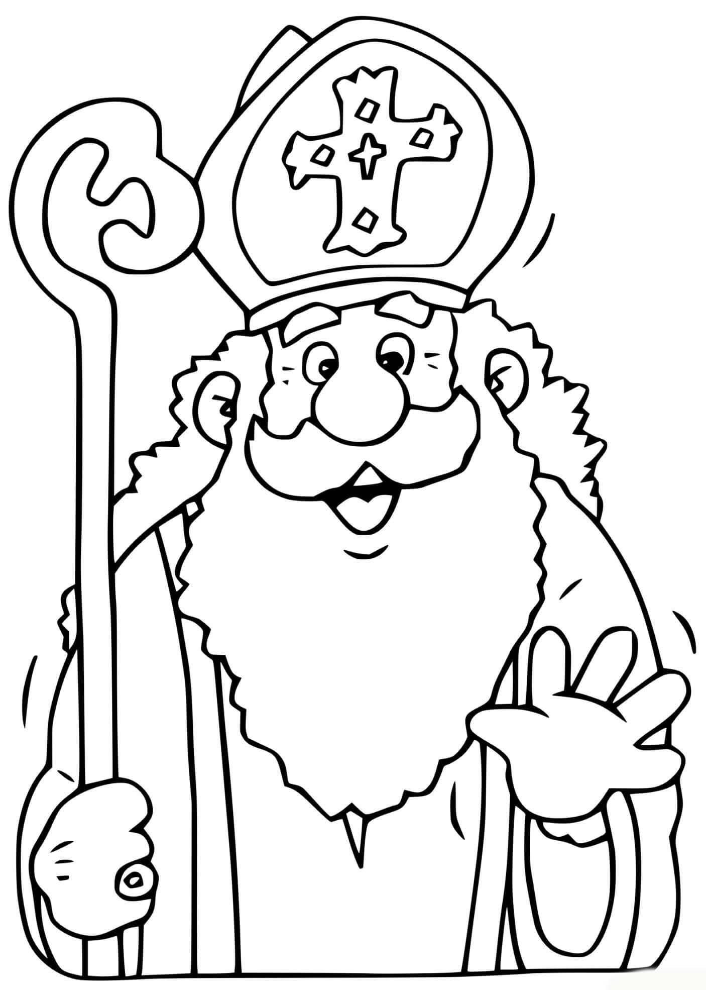 Coloriage Dessiner le visage de Saint Nicolas