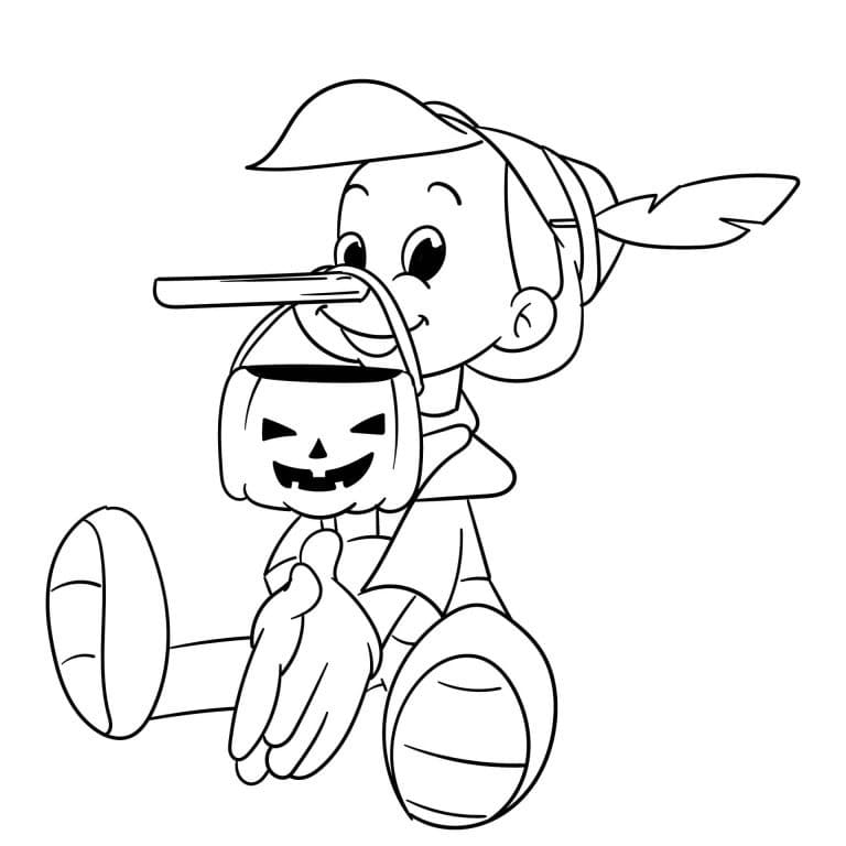 Coloriage Dessiner Pinocchio Disney Halloween