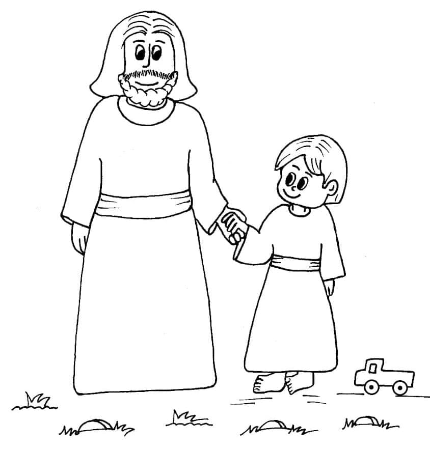 Coloriage Dessiner Saint Joseph chez les enfants