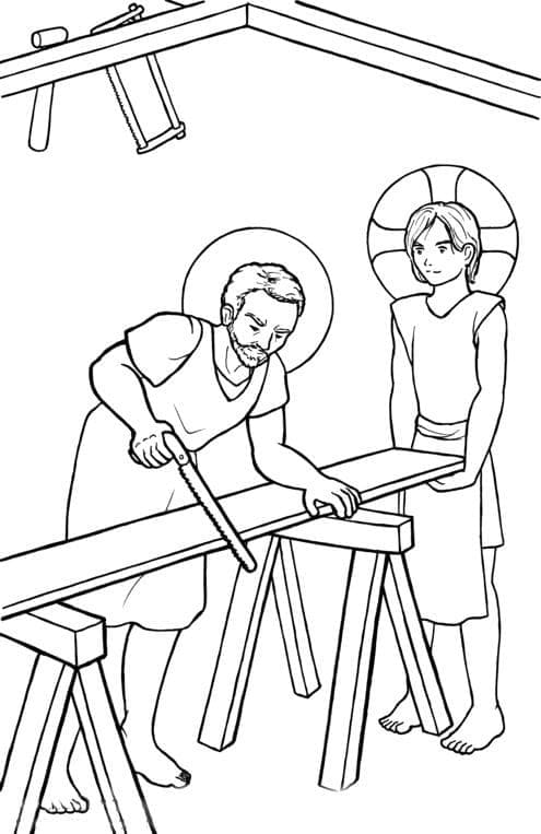 Coloriage Dessiner Saint Joseph de base