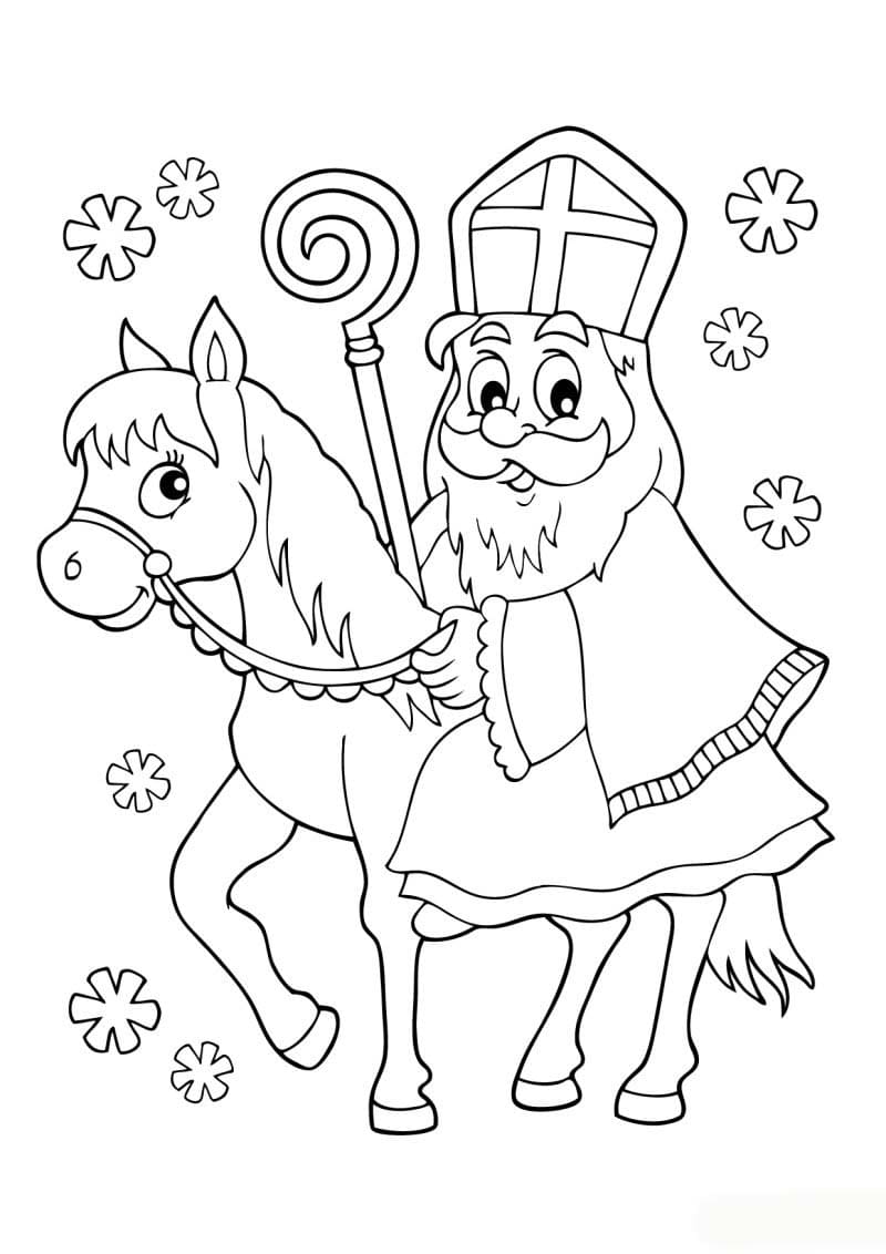 Coloriage Dessiner Saint Nicolas imprimable