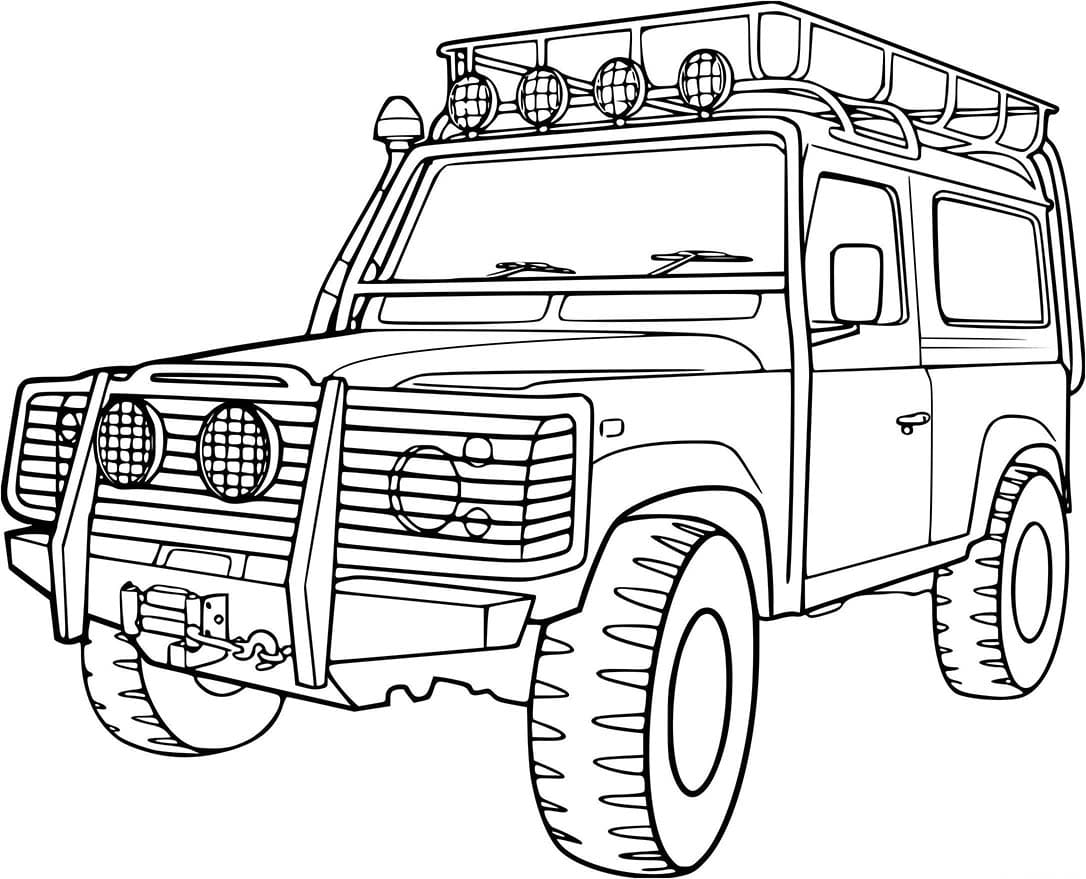 Coloriage Dessiner une voiture Jeep 4x4