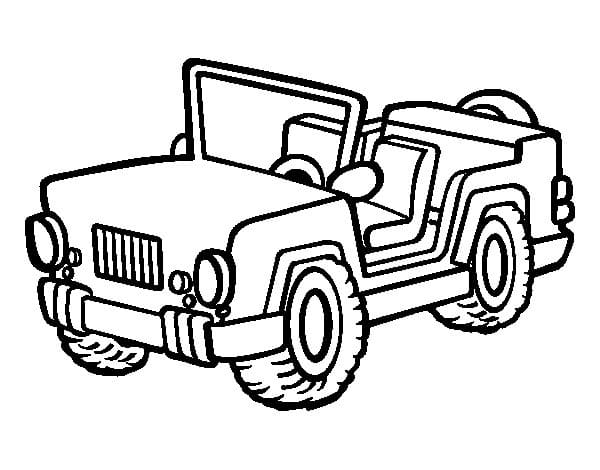 Coloriage Dessiner voiture 4x4 jeep de base