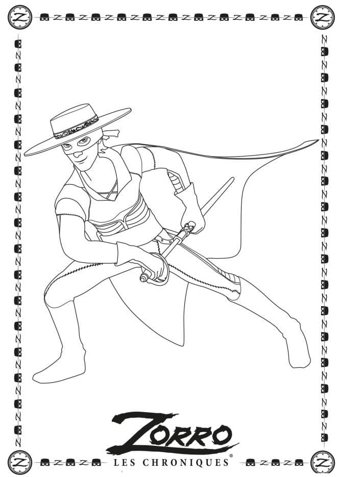 Coloriage Dessiner Zorro imprimable