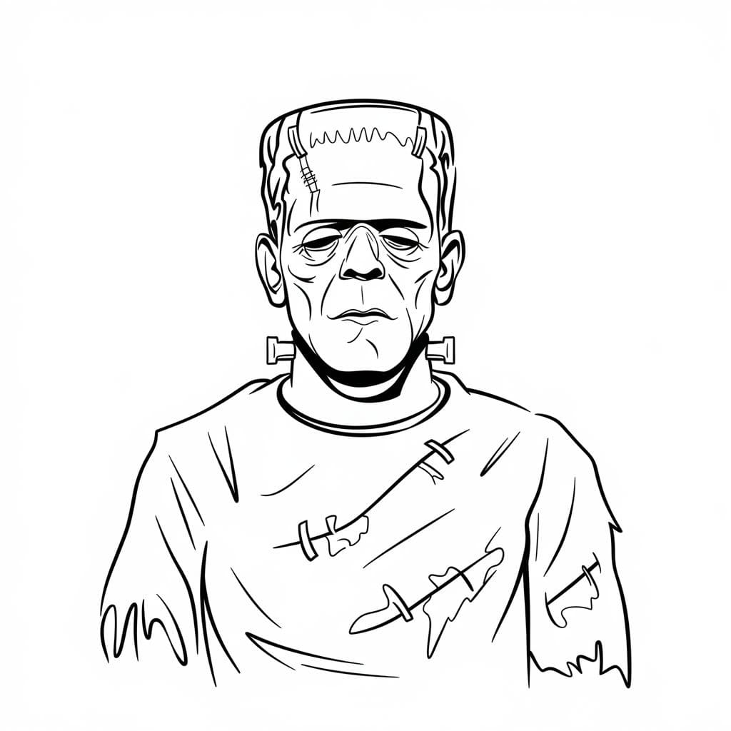 Coloriage Dessinez Frankenstein simplement gratuitement