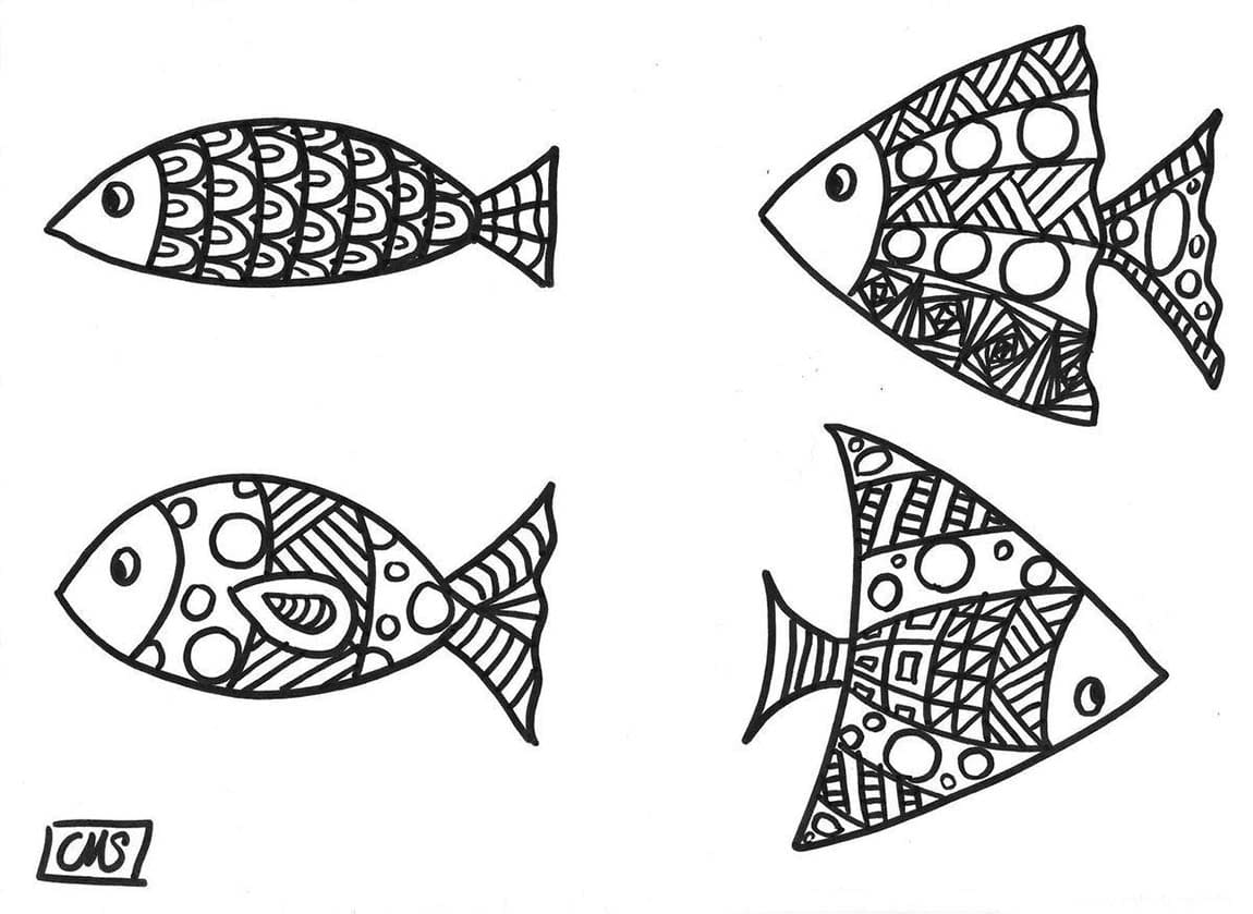 Coloriage Dessinez un poisson d'avril simplement