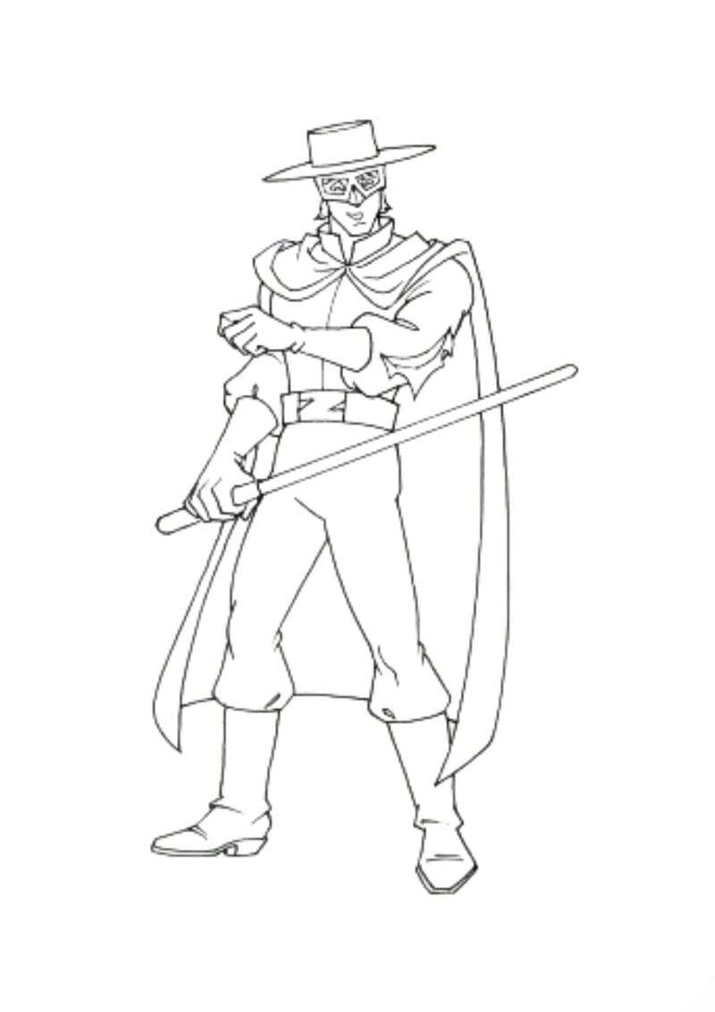 Coloriage Dessinez Zorro gratuitement