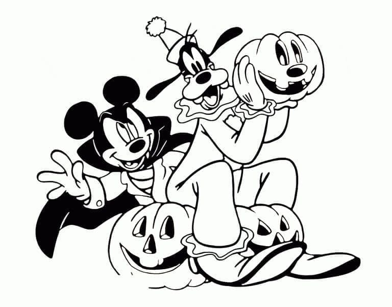 Coloriage Disney Halloween basique gratuit