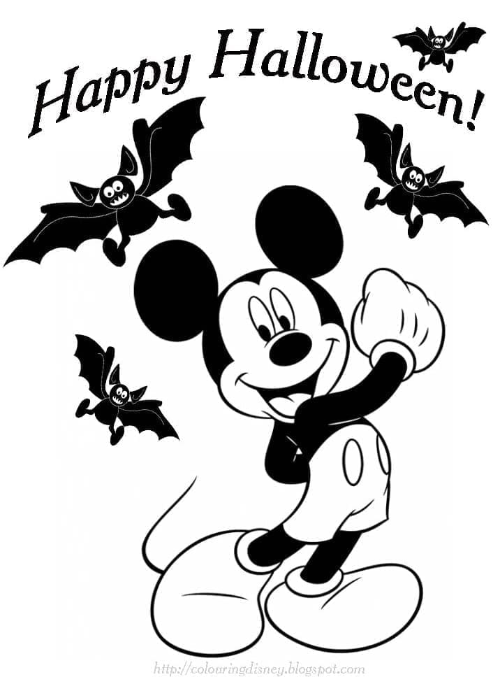 Coloriage Disney Halloween très mignon joyeux