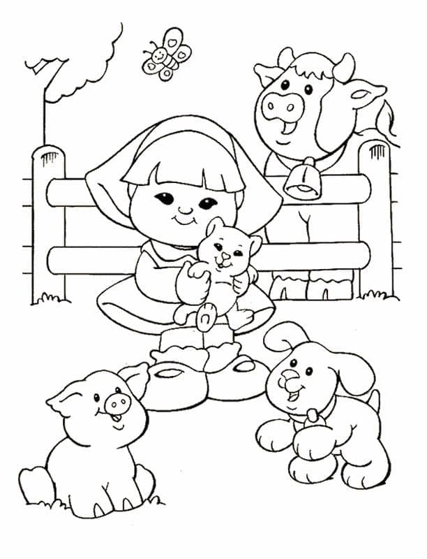 Coloriage Ferme mignonne à imprimer